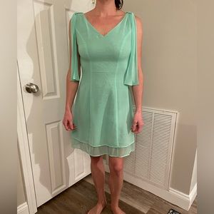 LIST boutique mint green dress with matching shall
